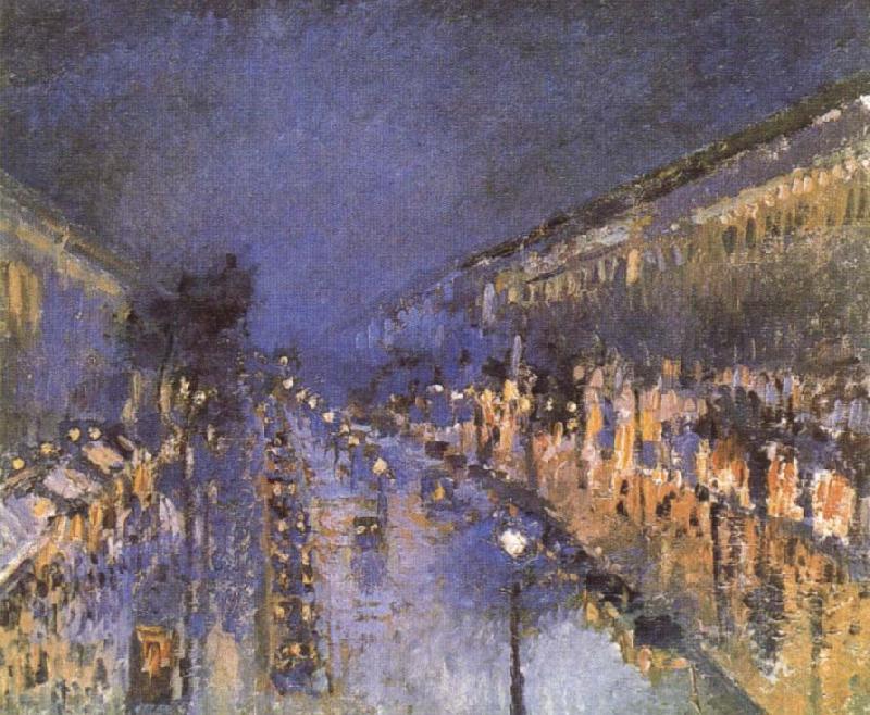 Camille Pissarro The Boulevard Montmartre at Night Spain oil painting art